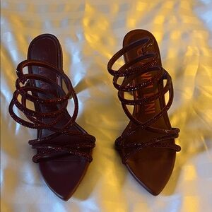 Gianni Bini Burgundy Strappy Heels